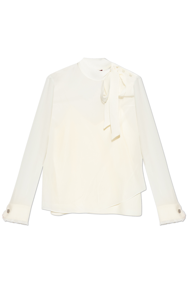 Silk top with stand-up collar, zdjęcie 1 Silk top with stand-up collar od Gucci