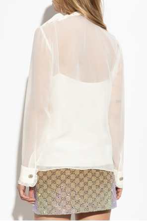Gucci Silk top with stand-up collar