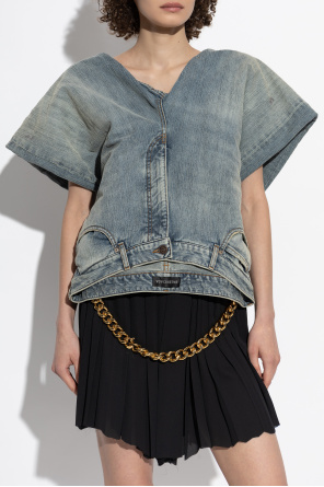 Balenciaga Jeansowy top z efektem `vintage`