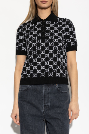 Gucci Polo de lana con patrón GG