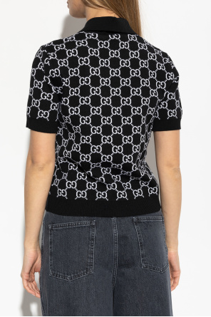 Gucci Polo de lana con patrón GG