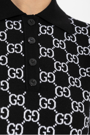 Gucci Polo de lana con patrón GG