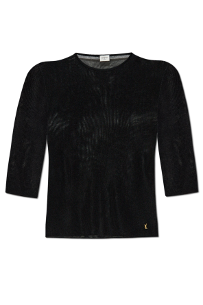 Top with logo-shaped appliqué