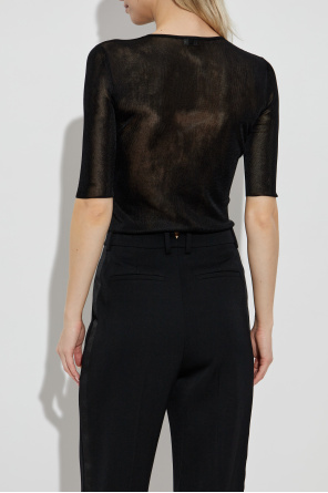 Saint Laurent Top mit Applikation in Form eines Logos