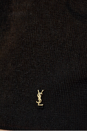Saint Laurent Top mit Applikation in Form eines Logos