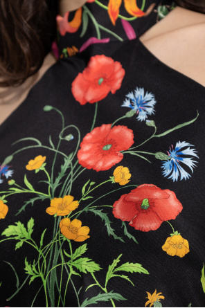 Gucci Top de seda con motivo floral