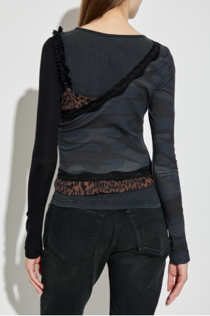 Balenciaga Top de materiales combinados