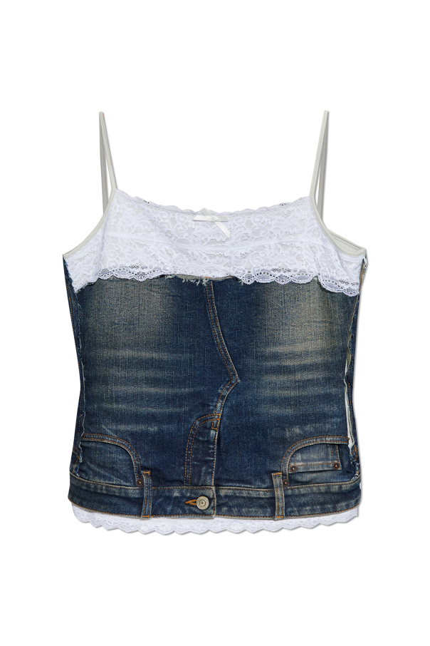 Denim top with lace inserts od Balenciaga