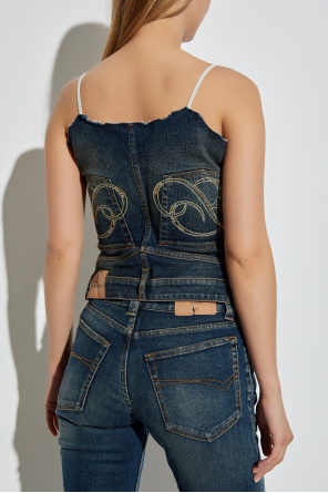 Balenciaga Top vaquero con inserciones de encaje