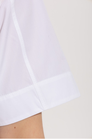 Alexander McQueen Top de algodón de manga corta