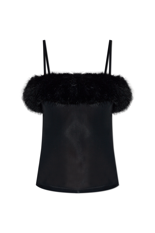 Top with faux fur od Balenciaga