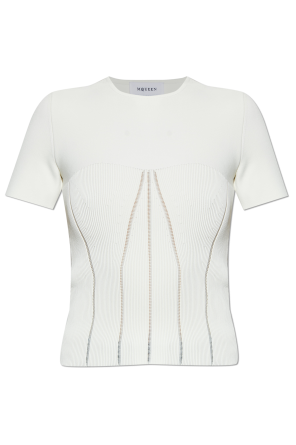 T-shirt with decorative knit