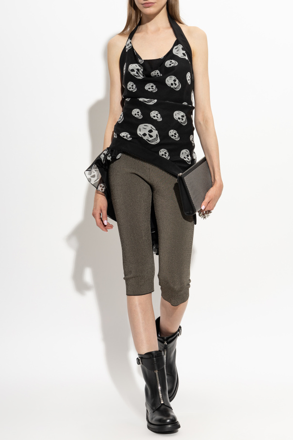Alexander McQueen Silk top with open back