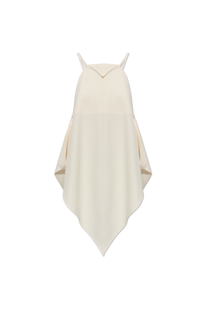 Sleeveless top with an asymmetrical cut