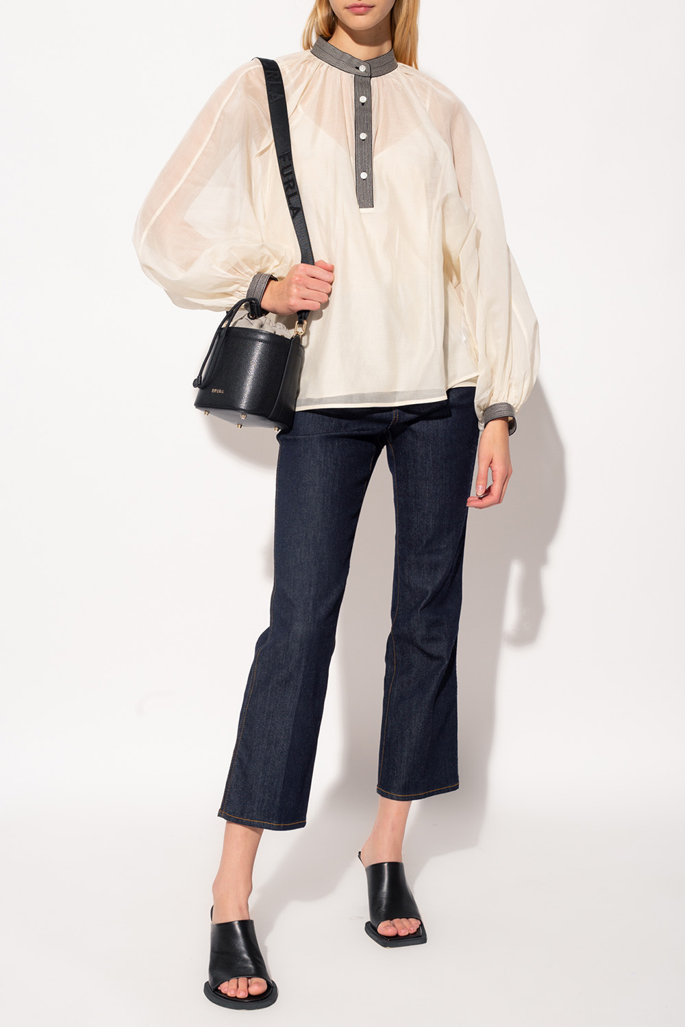 Tory Burch Top with standing collar