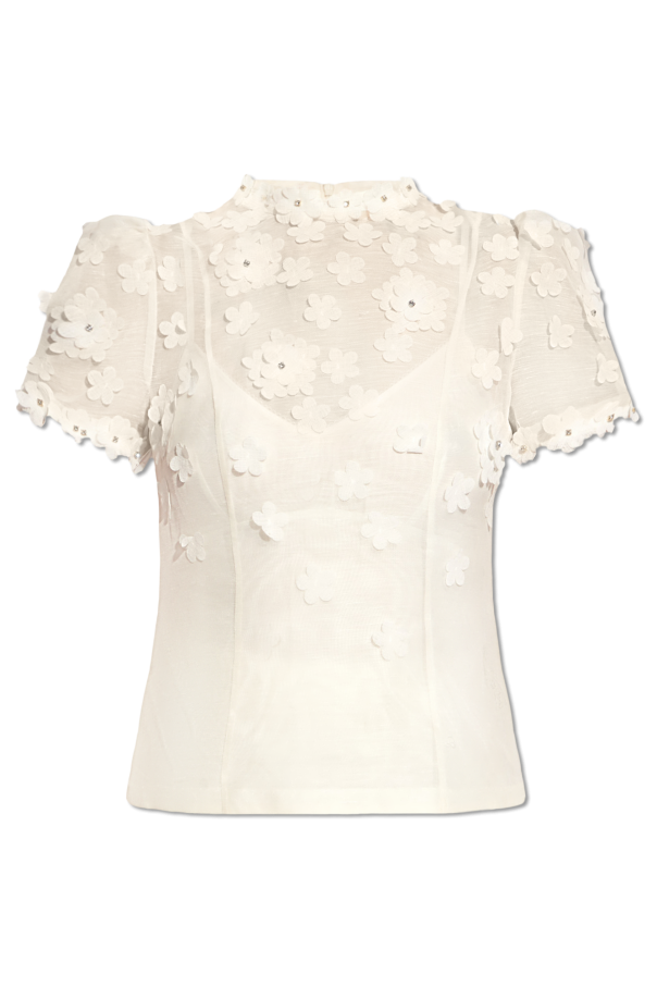 Top with motif of flowers od Zimmermann