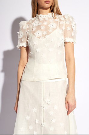 Zimmermann Top with motif of flowers