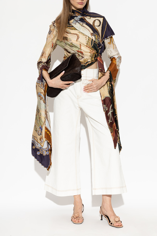 Zimmermann Top de seda con lazo decorativo en el lateral
