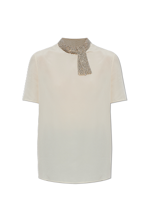 Silk top with shimmering embellishments