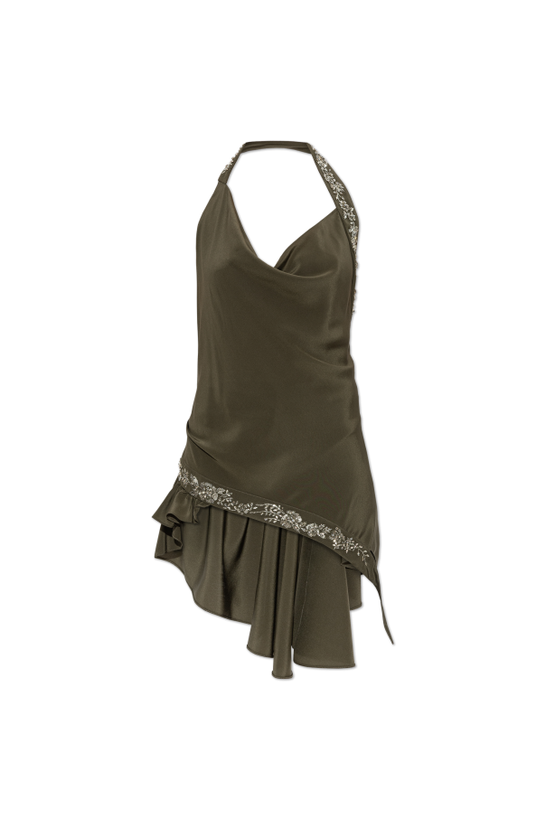Silk top with shimmering appliqués od Alexander McQueen