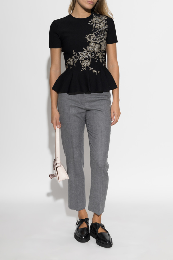 Alexander McQueen Top with floral motif