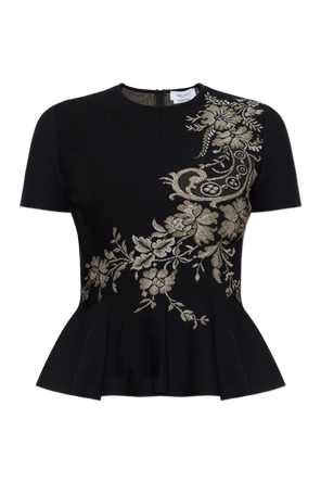 Top with floral motif