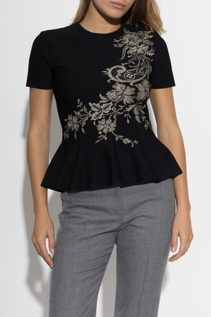 Alexander McQueen Top with floral motif
