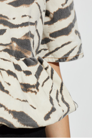 Ganni Denim top with animal print