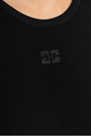 Ganni Ribbed sleeveless top