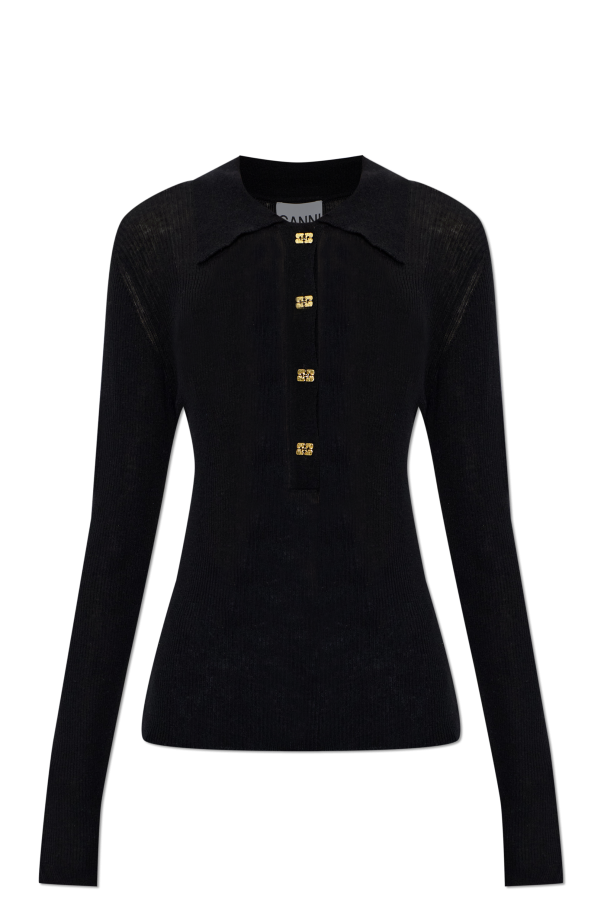 Slim-fit wool polo od Ganni