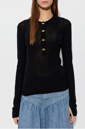 Ganni Slim-fit wool polo