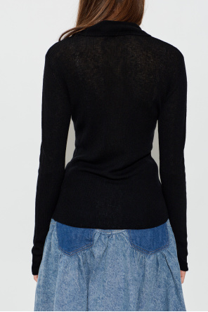 Ganni Slim-fit wool polo