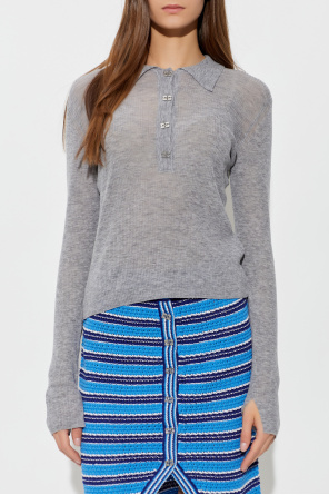 Ganni Slim-fit wool polo