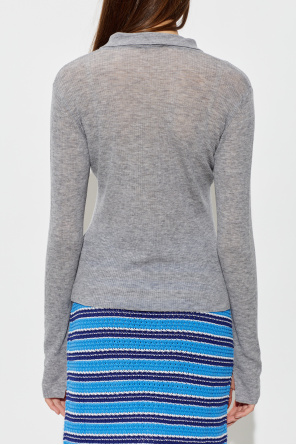 Ganni Slim-fit wool polo