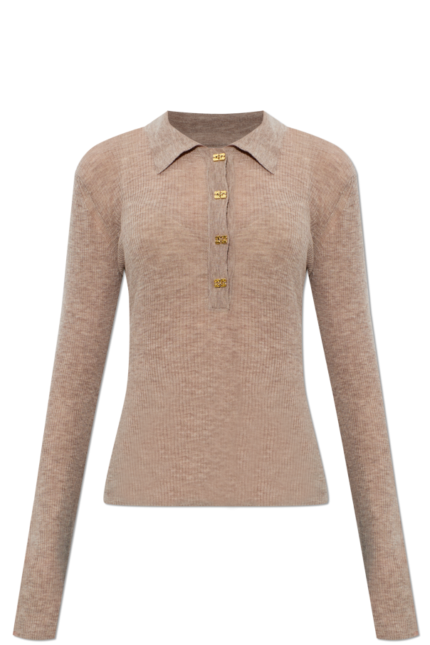 Slim-fit wool polo od Ganni
