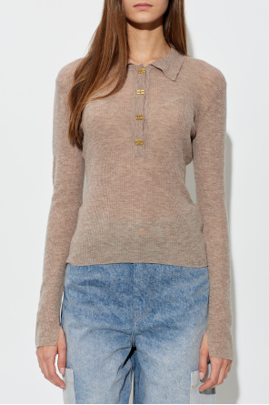 Ganni Slim-fit wool polo