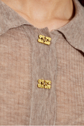 Ganni Slim-fit wool polo