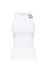Blumarine WHITE Top with a heart-shaped appliqué