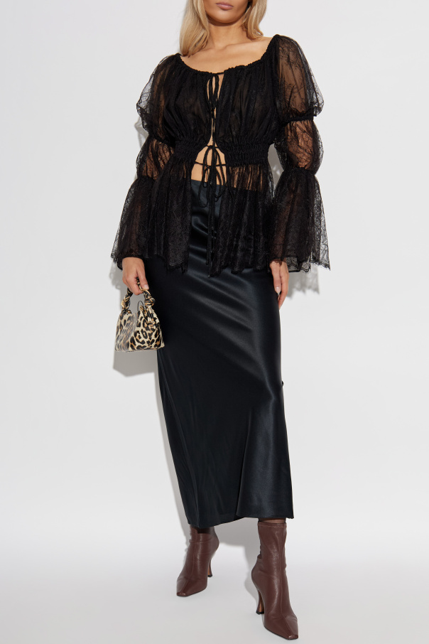 Blumarine Lace top with long sleeves