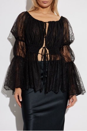 Blumarine Lace top with long sleeves