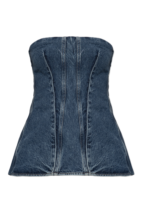Strapless denim top od AGOLDE