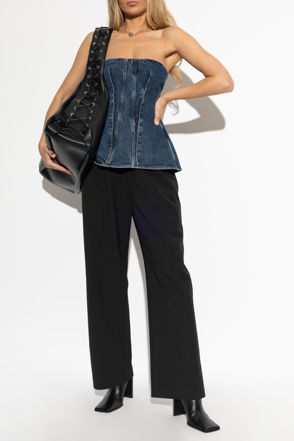 AGOLDE Strapless denim top