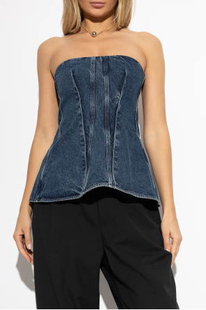 AGOLDE Strapless denim top