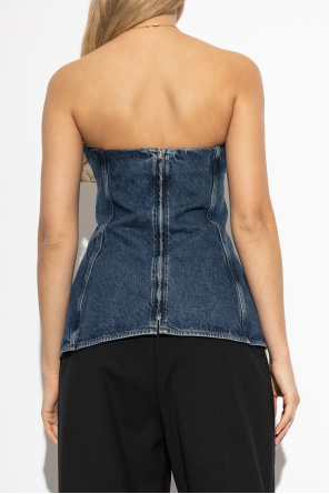 AGOLDE Strapless denim top