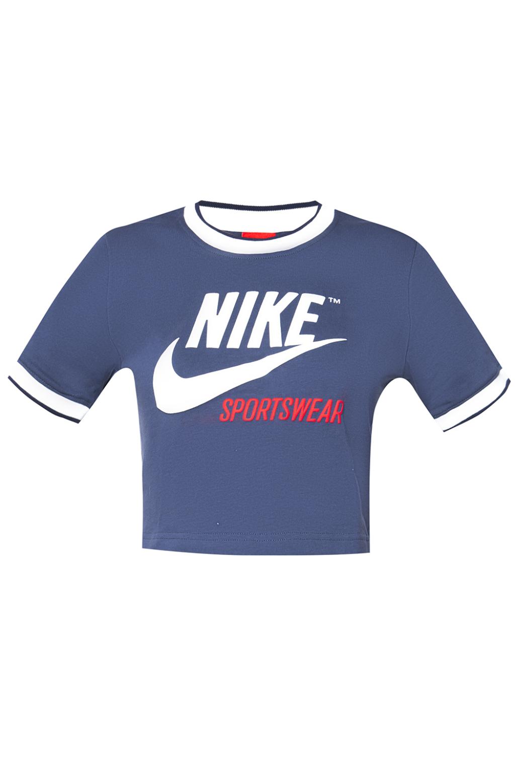 navy blue nike crop top