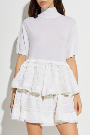 Alaïa Top mit Turtleneck und Volants