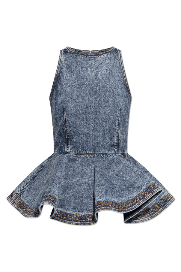 Denim peplum top od Alaïa