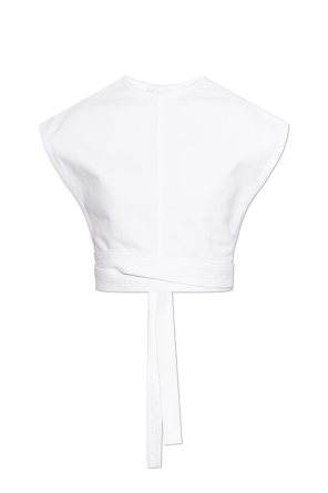 Denim top with decorative tie