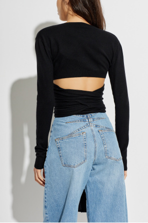 Alaïa Cárdigan con lazada decorativa