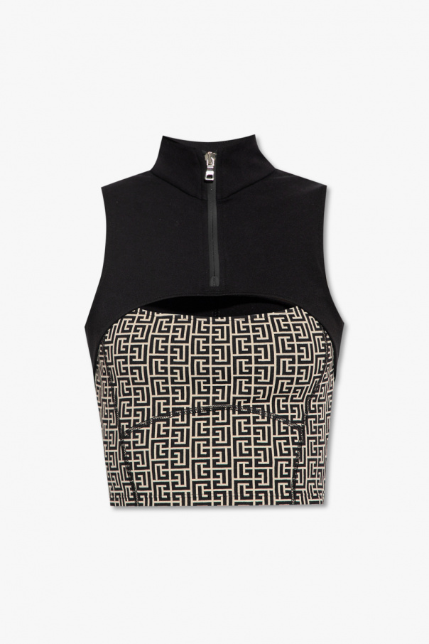 Balmain balmain embellished crop top